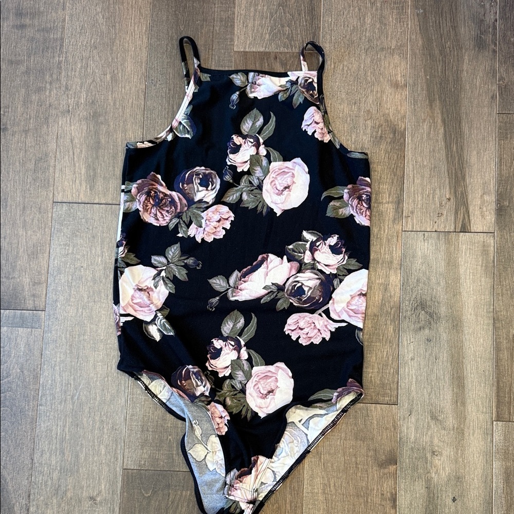 Floral Black Bodysuit